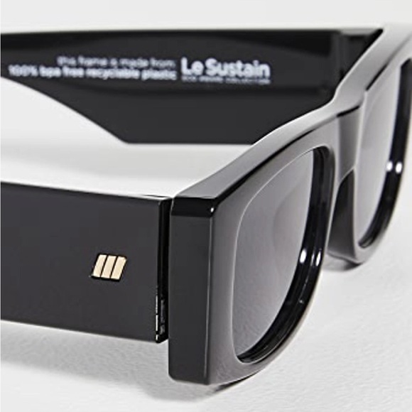 Le Specs Recovery Black Unisex Rectangle Sunglasses—Le Sustain - Picture 6 of 11